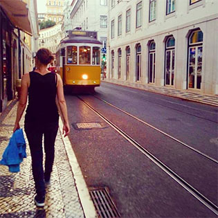 Ville de Lisbonne avec son tramway