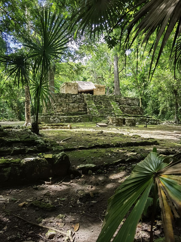 ruines d'une pyramide maya