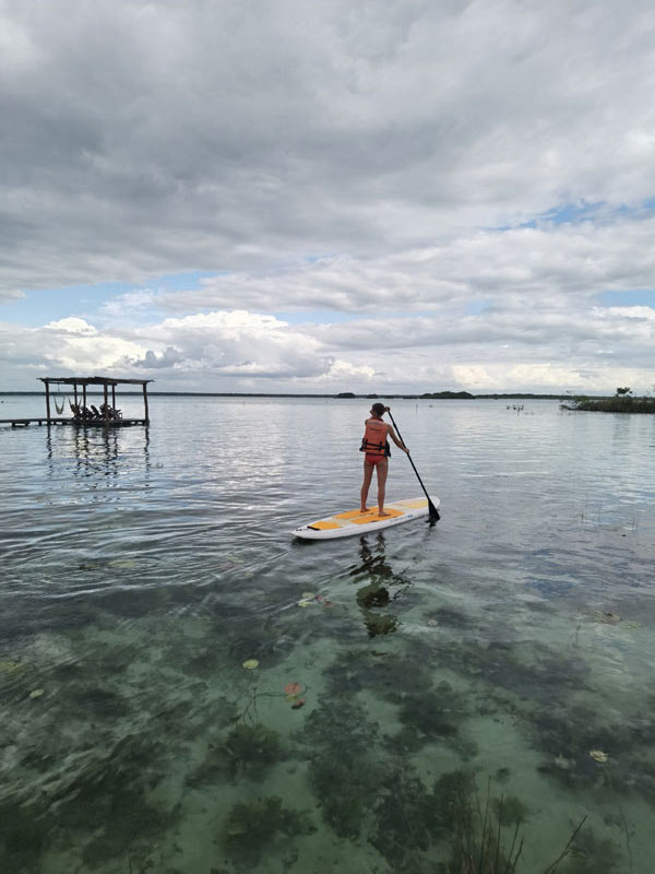 paddle sur la lagune de Bacalar