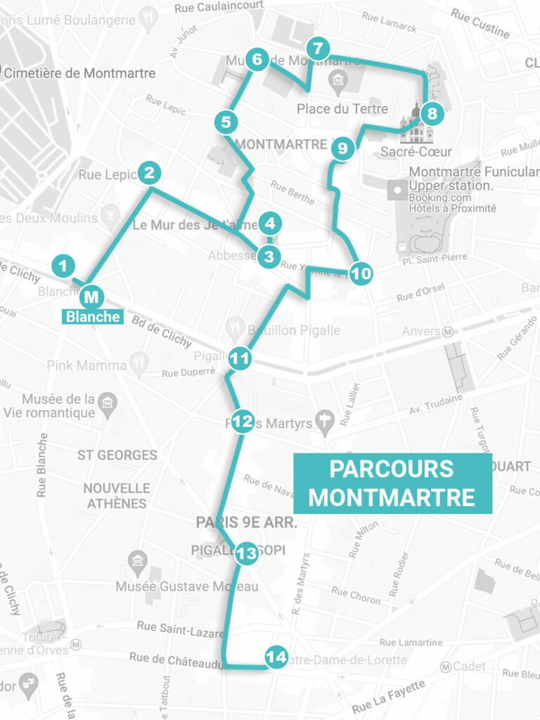 itinéraire visite Montmartre